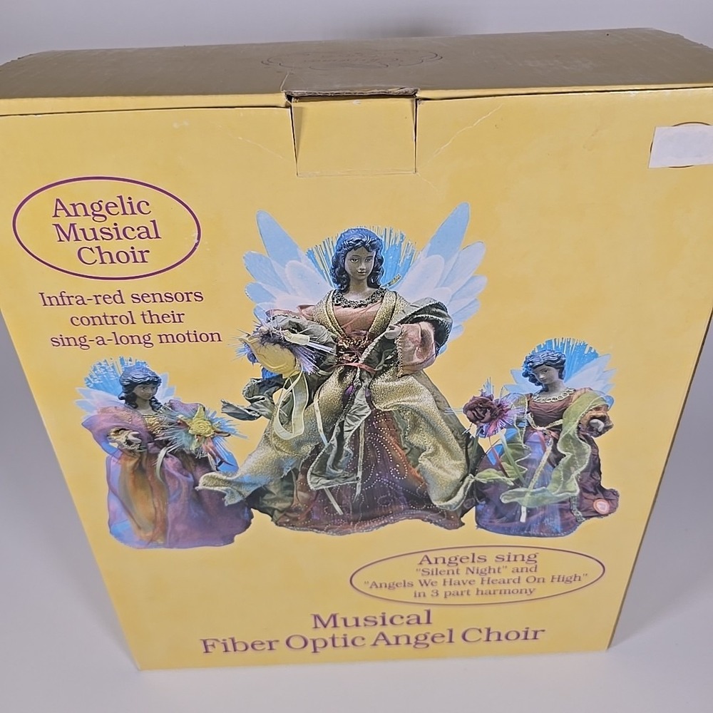 RARE VTG Seasonal Elegance Musical Fiber Optic‎ CHOIR OF ANGEL--Read--